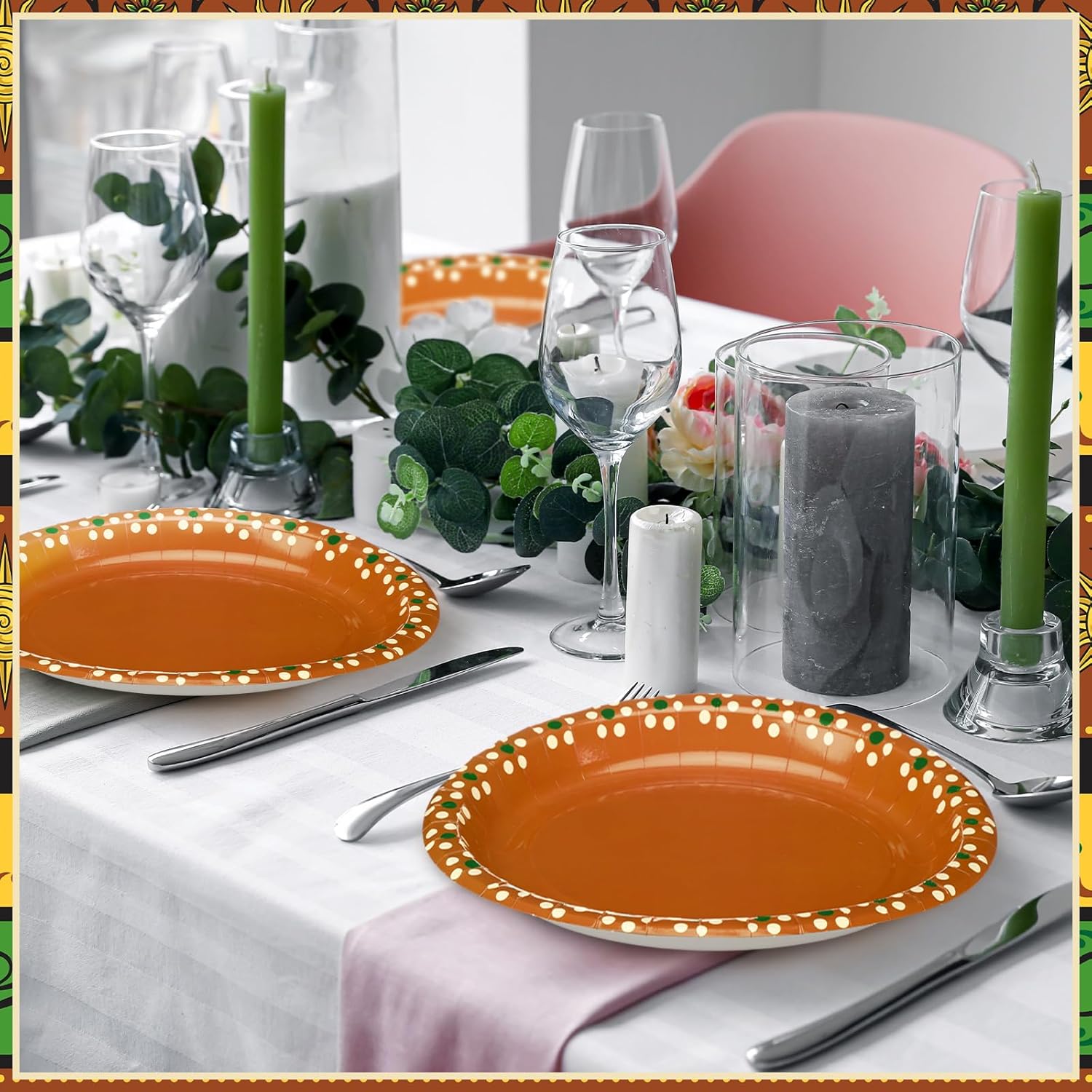 Yungyan 50 Pcs 12 Inch Cielito Lindo Party Plates Platos De Barro Mexicanos Paper Plates Baby Shower Cielito Lindo Party Supplies Mexican Plate Terracotta Flower Clay Pottery Cinco De Mayo Wedding