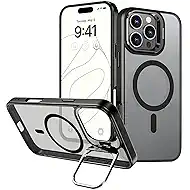 SNZ for iPhone 12 Pro Max Case with Invisible Kickstand, Compatible with MagSafe, Frosted Matte Back, Shockproof and Scratch-Resistant, 6.7 inch