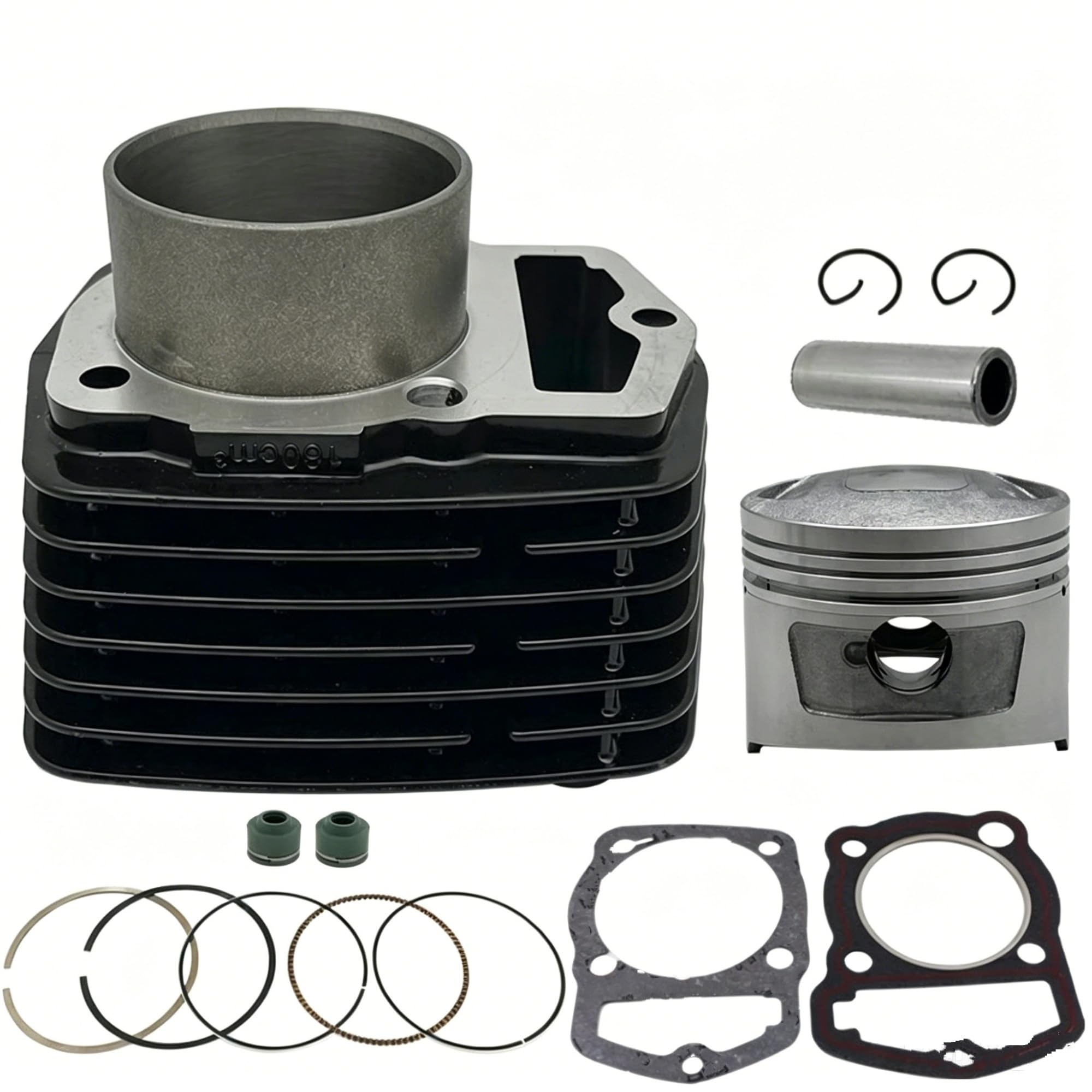 Kit De Cilindro Anillo De Pistón De Cilindro De Motocicleta De 63 Mm Para XL185 Pistón(Negro)