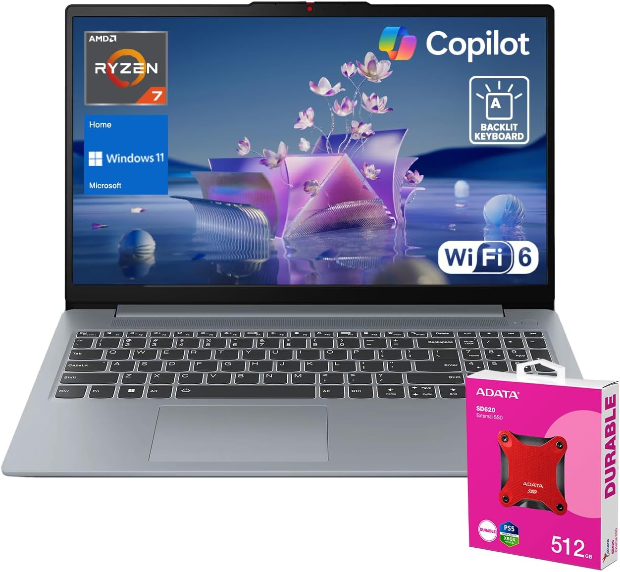 Slim 3 15ABR8 business laptop Ryzen 7, 2TB SSD