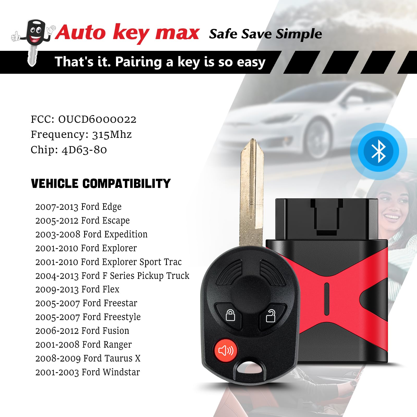 Ford Key Programmer Programmable Key Fob Replacement For Ford 2005-2012 ...