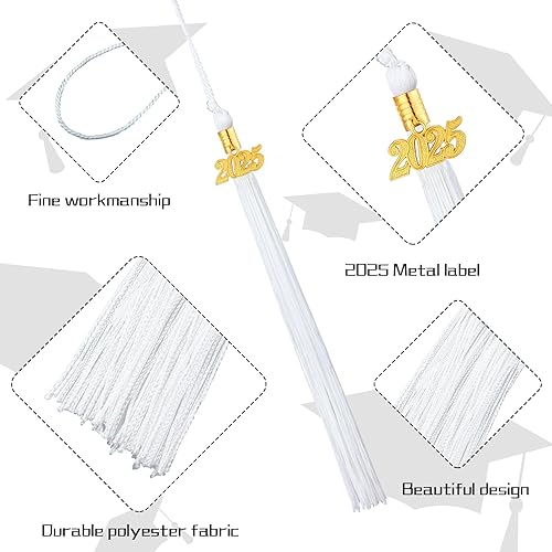 Miniatura 3 de Boao 18 borlas académicas de sombrero con borlas de graduación 2024 con colgantes dorados de fecha 2024 para fiestas de ceremonias de graduados