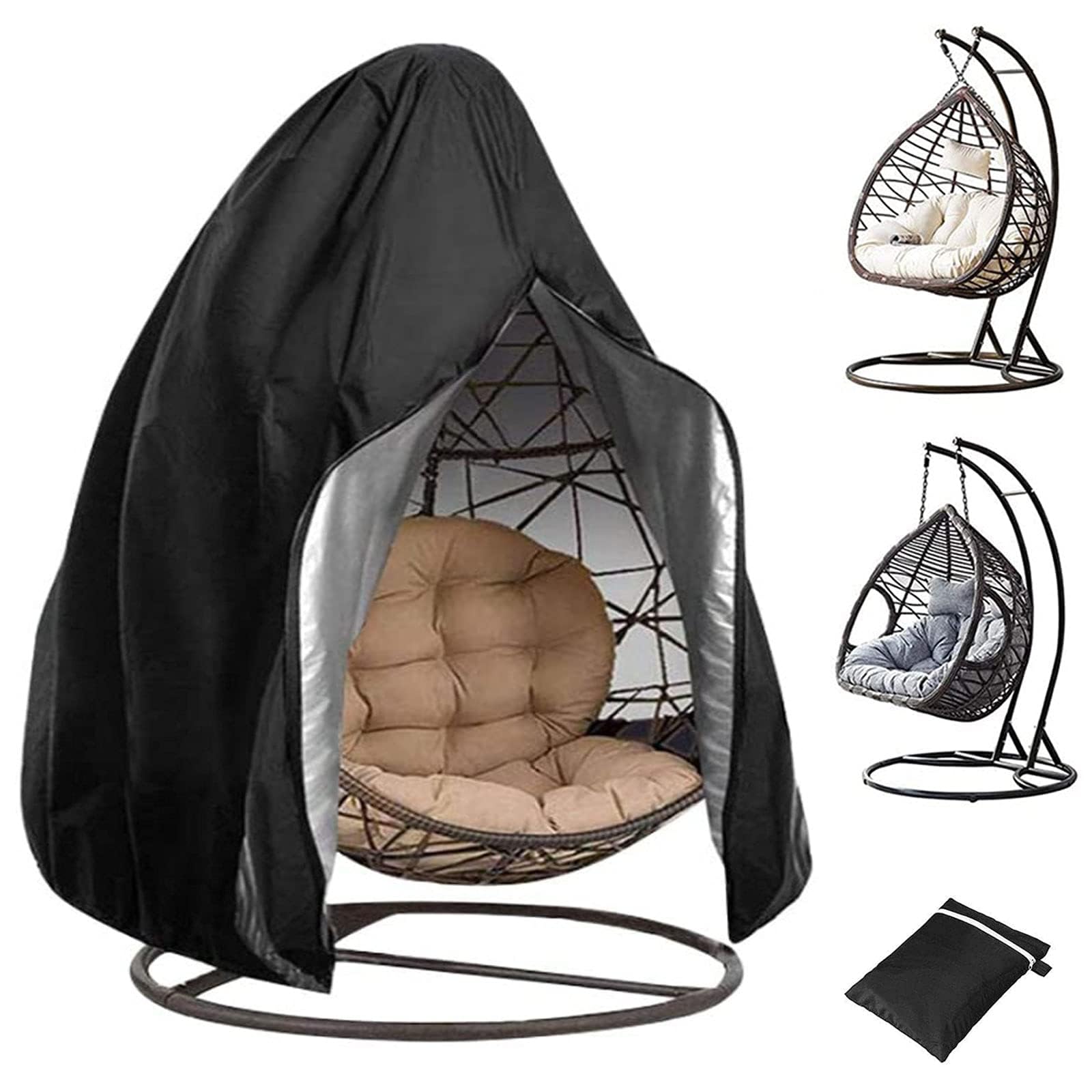 Grande housse de fauteuil suspendu, housse de protection pour terrasse, chaise à oeuf, chaise de natation, tissu avec revêtement en polyuréthane, imperméable, respirante (230x200 cm) Rouzin