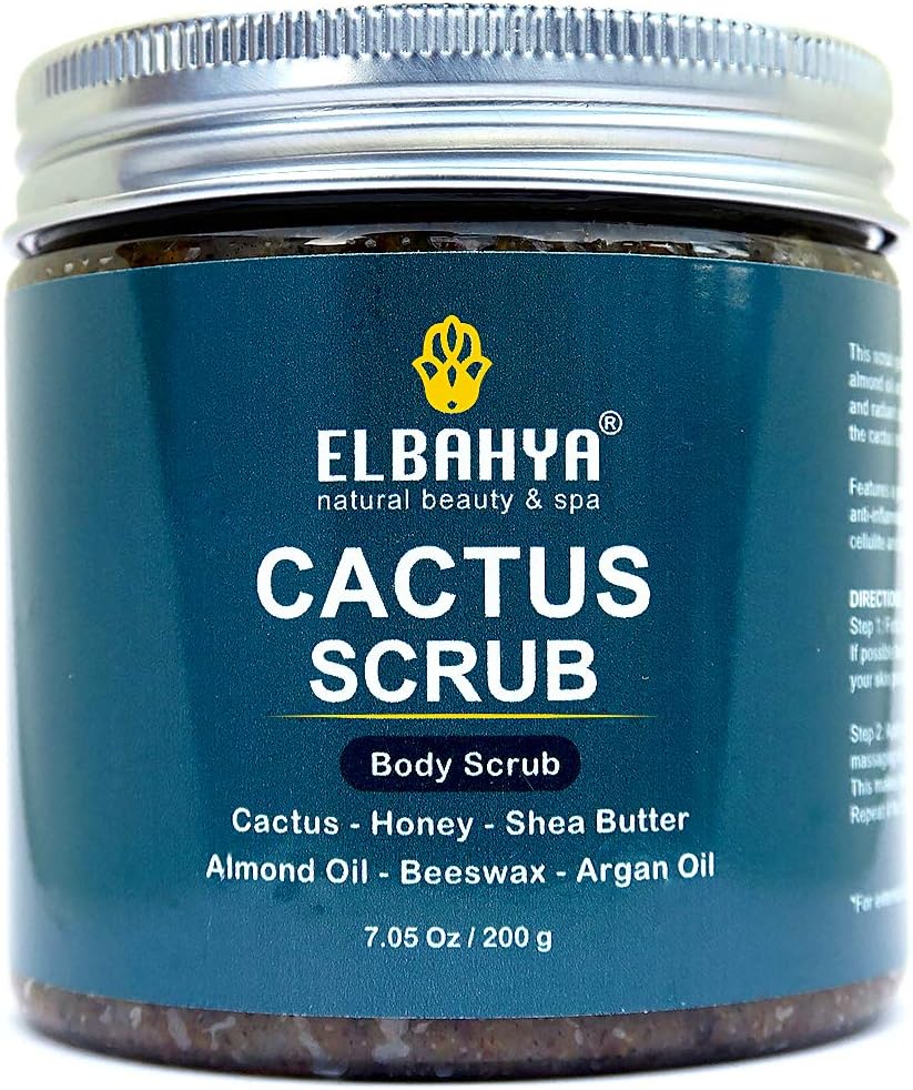 Elbahya Organic Cactus Body Scrub, Anti Cellulite and Stretch Mark Treatment With Ultra Moisturizing and Nourishing Properties