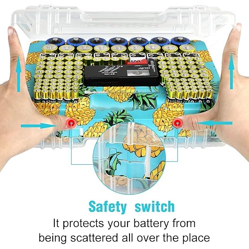 Miniatura 3 de Estuche organizador de batería con probador, caja de almacenamiento de batería impermeable, más de 230 fundas de batería para baterías domésticas