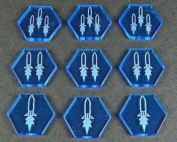 LITKO Space Missile Tokens | 9 Pack | Fluorescent Blue