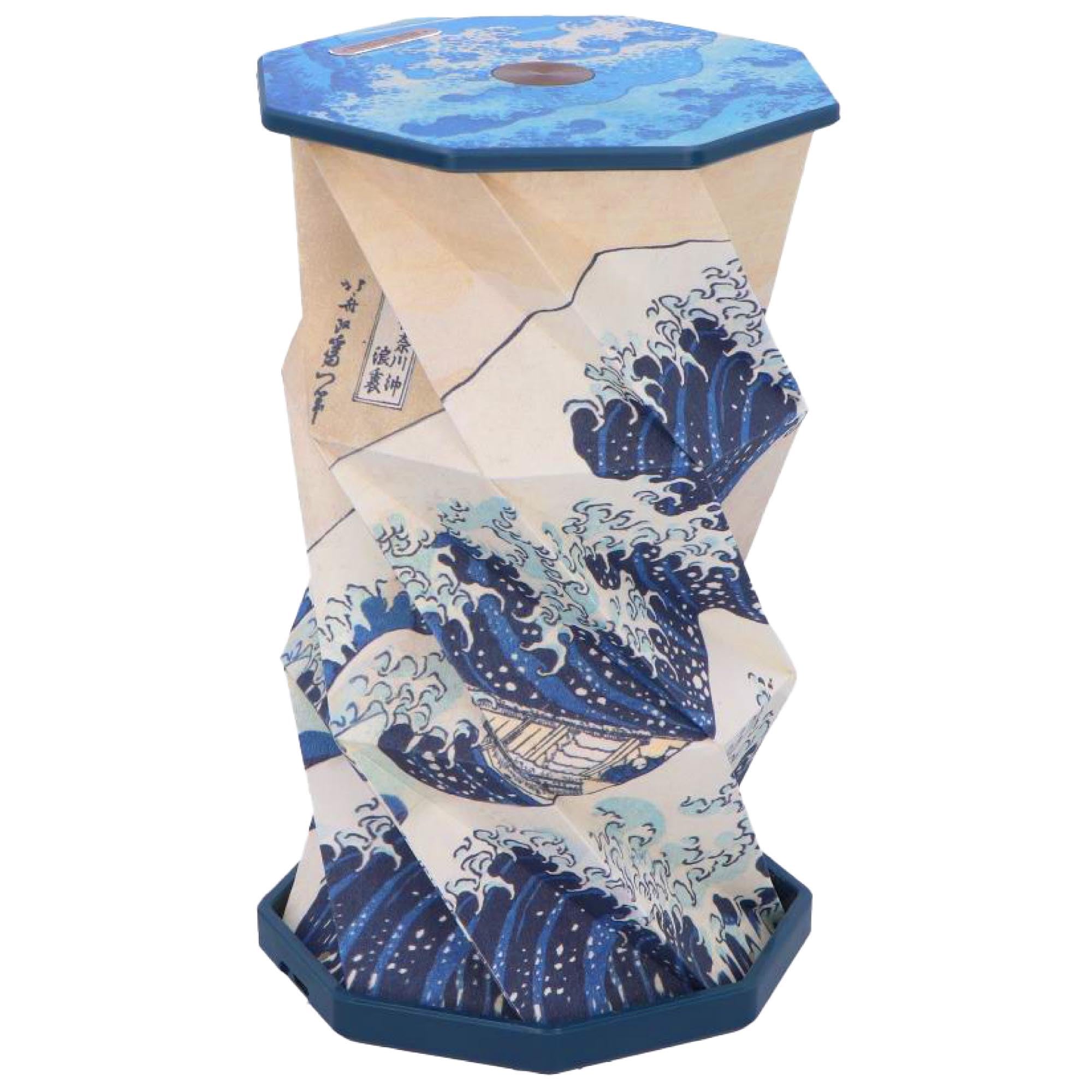 Nemesis Now The Great Wave Off Kanagawa Foldable Lamp - USB C Rechargeable LED Light Touch Activated Dimmable Portable Lantern with Iconic Japanese Art Design, 21cm