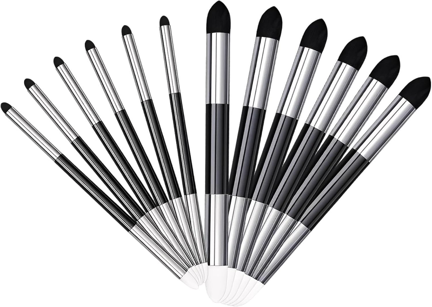 12 Pcs Sponge Daubers with Metal Handle, 5.9 in / 15 Cm Blending Stump Set, Washable Applicator Tool for Detail, Shading, Sketch, Oil Painting