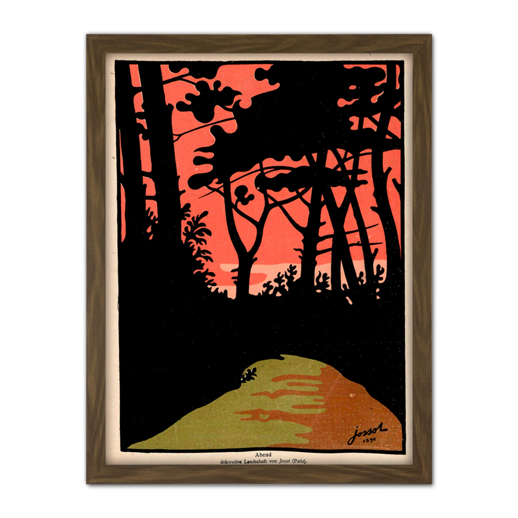 Wee Blue Coo Magazine Cover Jugend Silhouette Abstract Artwork Framed Wall Art Print 18X24 Inch