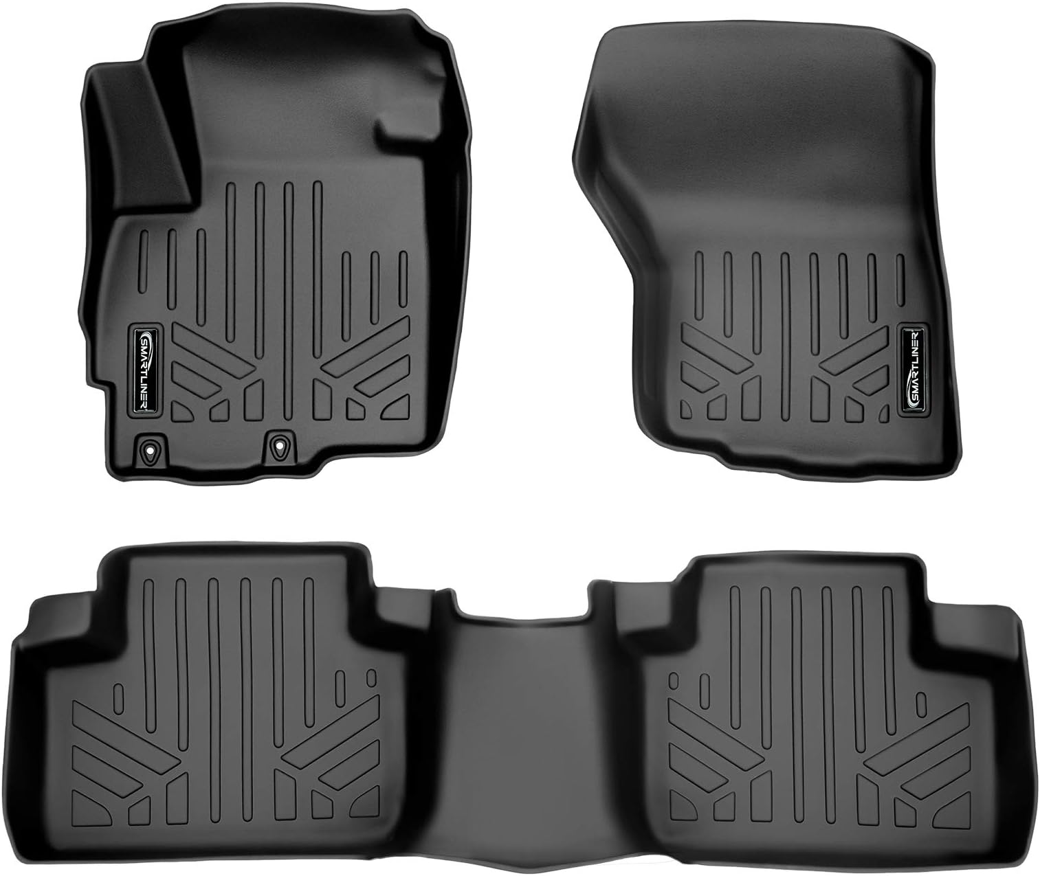 SMARTLINER Custom Fit Floor Mats 2 Row Liner Set Black