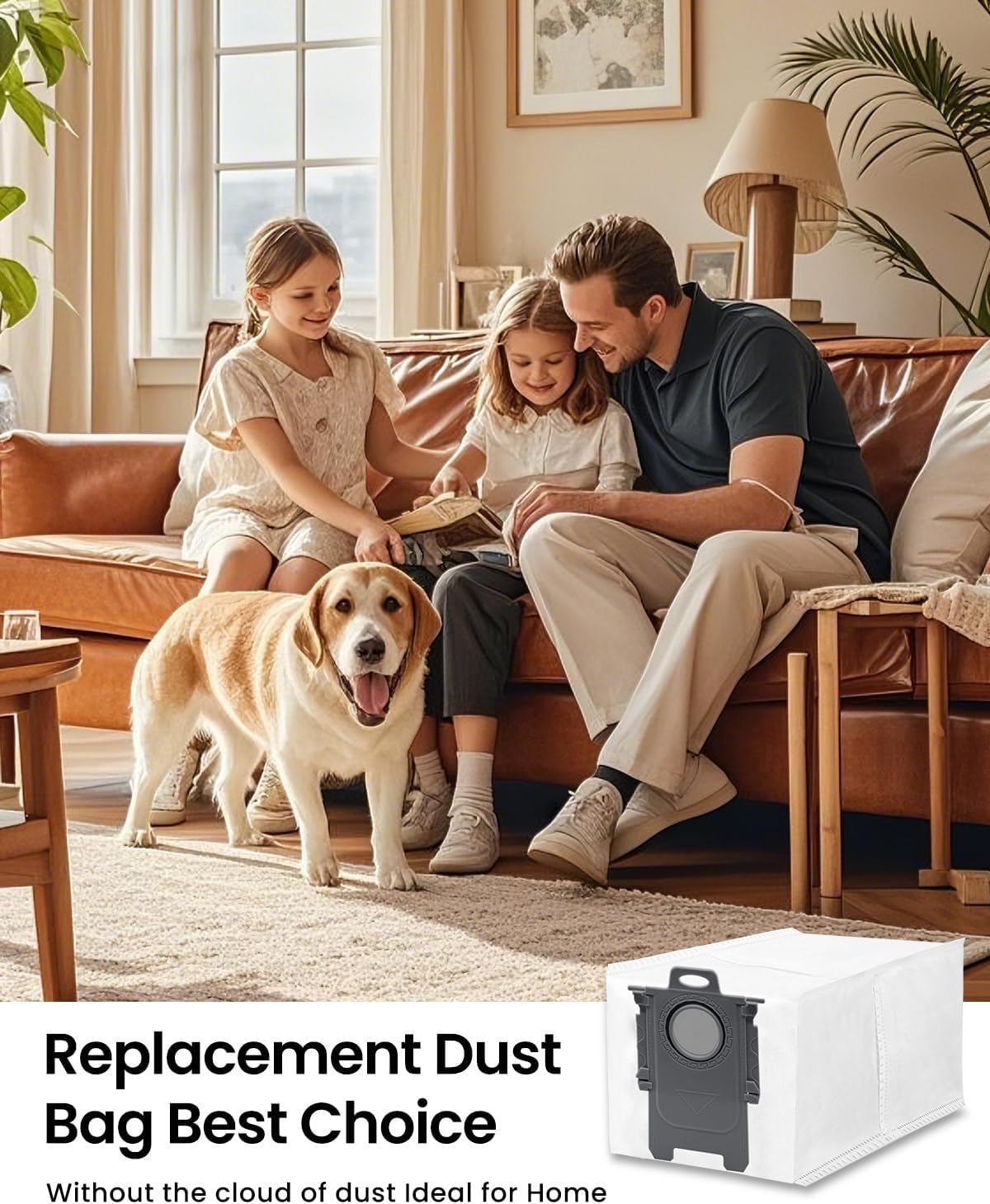 6Pack Vacuum Dust Bags - 3.2L Large Disposable Dust Bag for Dreame X40 Ultra/X30 Ultra/L40 Ultra/L10s Pro Ultra/L10s Ultra Gen2 Vacuum Cleaner Dust Bags Replacement, X40 Ultra Dust Bag, White