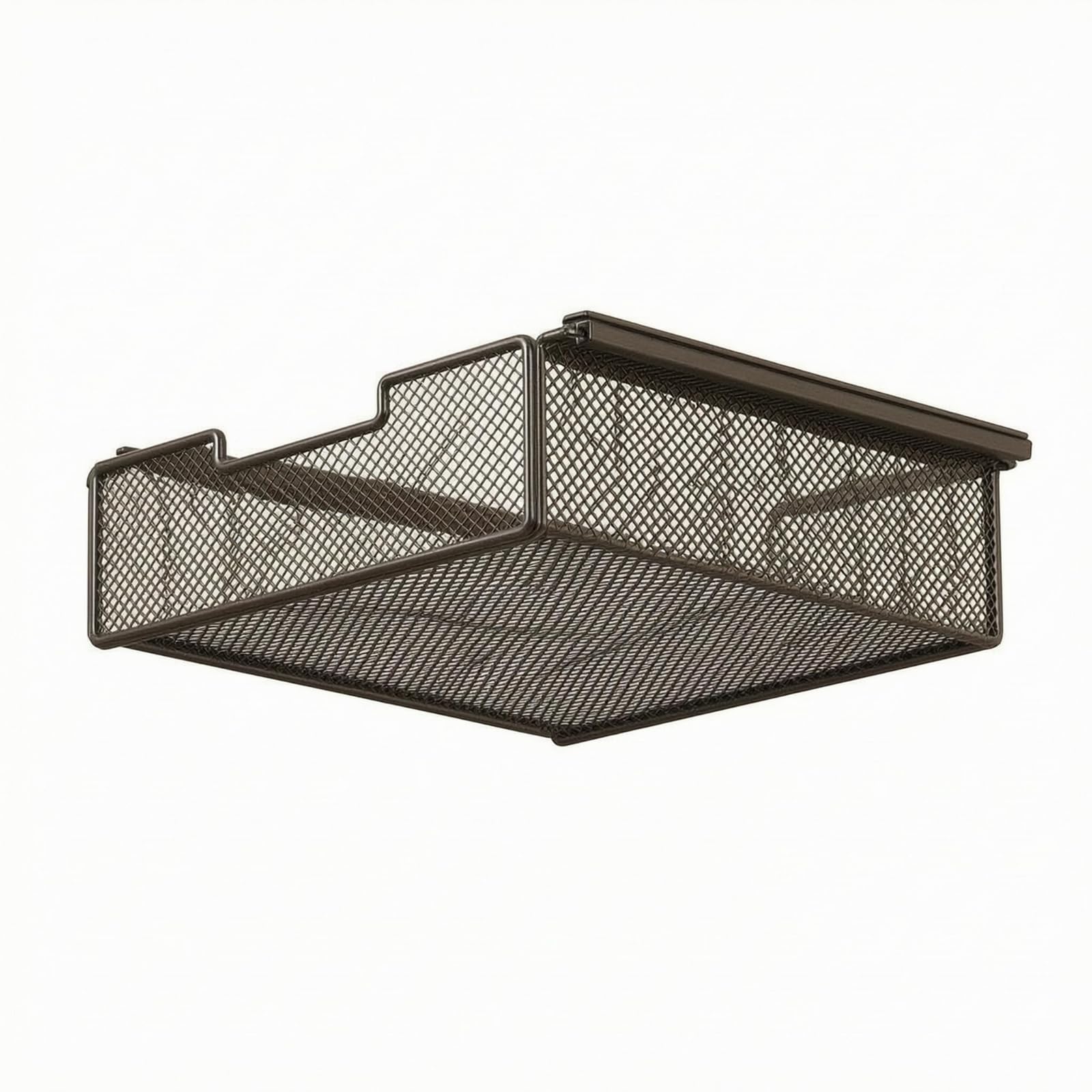 Clamp Hooks Hanging Wardrobe Basket Perforated Under Shelf Basket Raised Lip Undershelf Hanging Bin Tooleffortless Installation for Closet, Black, M | Home & Garden-image-33