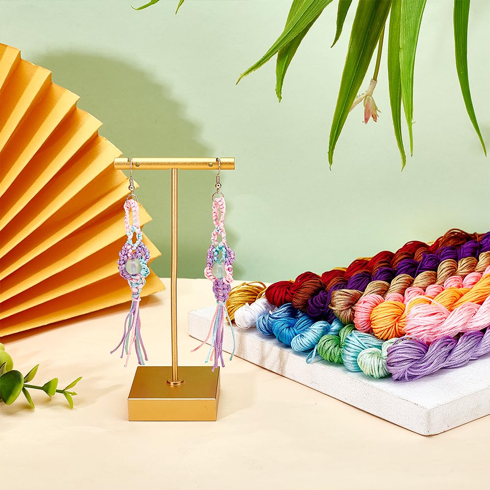 PH PandaHall 15 colori Cordino per Annodare Cinese In Nylon, Filo di Nylon Da 0.4 mm Che Borda Il Filo di Macramè per Il Braccialetto Della Collana Che Borda La Nappa Macrame