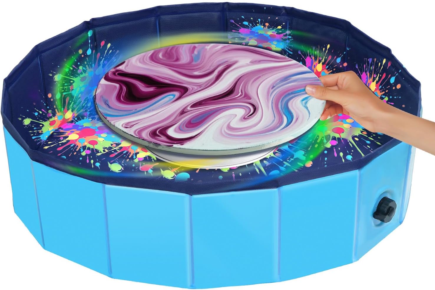 Acrylic Paint Pouring Splash Guard, Fluid Art tools for DIY Paint Pouring Arts and Crafts Projects, Prevents Spills and Mess (31.4 x 8.3 inch)