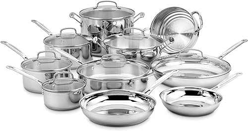 Cuisinart Juego de utensilios de cocina de 17 piezas, colección Chef's Classic Steel 77-17N