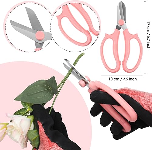 Miniatura 3 de WILLBOND Kit de arreglos florales, herramienta para pelar espinas de rosas navideñas, tijeras de podar de jardín, tijeras para eliminar espinas de
