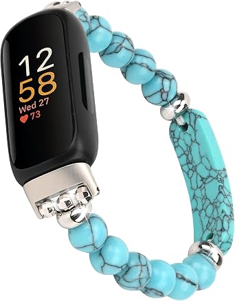 クリスタルビーズストレッチウォッチバンド Fitbit Inspire 3対応 ハンドメイド 幸運エネルギー チャクラストーン ビーズバンド Fitbit Inspire3用