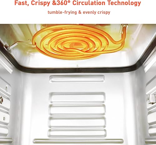 Miniatura 6 de GLUCK Horno freidora de aire, horno freidora de aire 10 en 1 de 20 cuartos de galón con ventana de cocción visible, combo de horno tostador grande