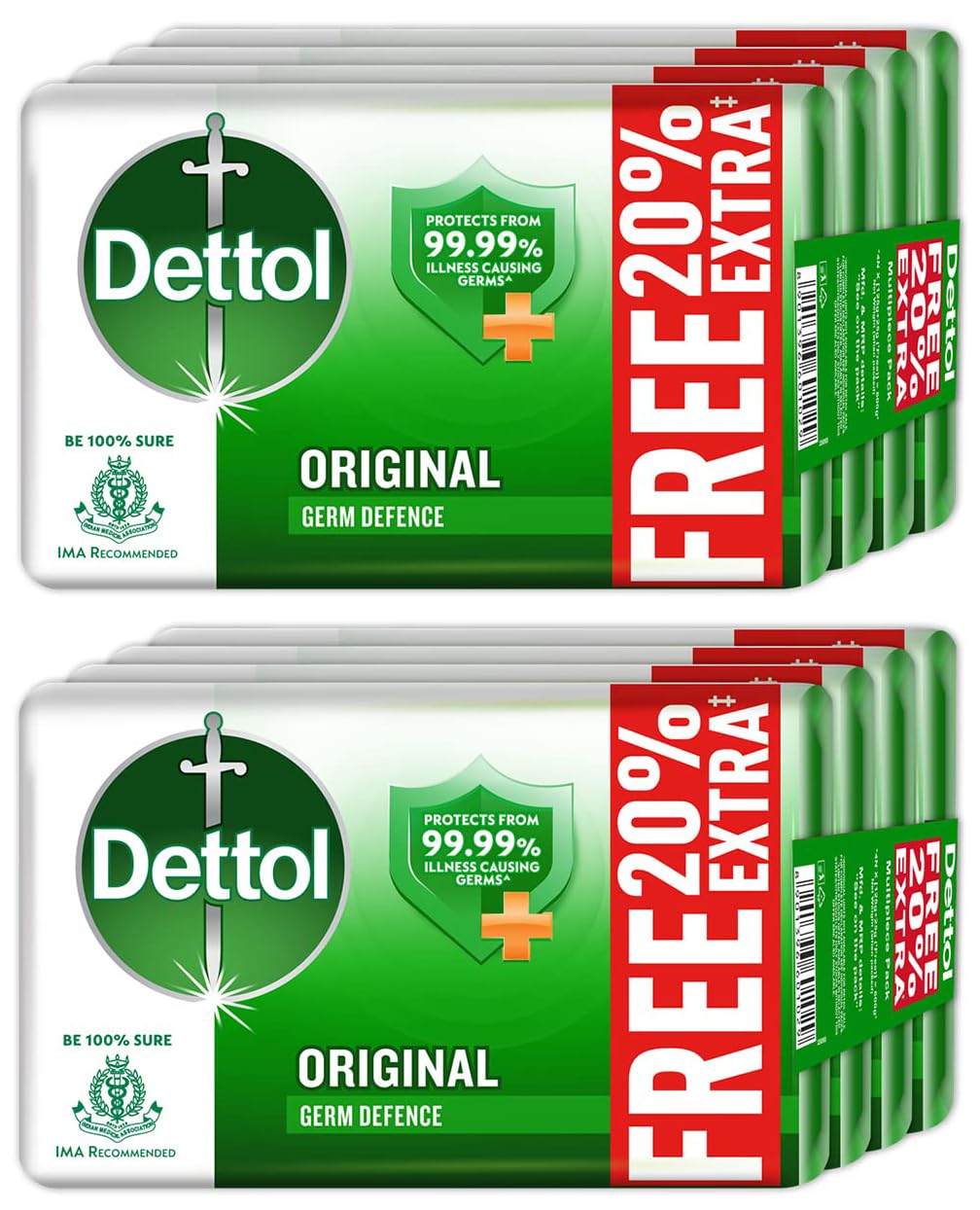 Buy Dettol Original Germ Protection Bathing Soap Bar (600gm) Kills 99