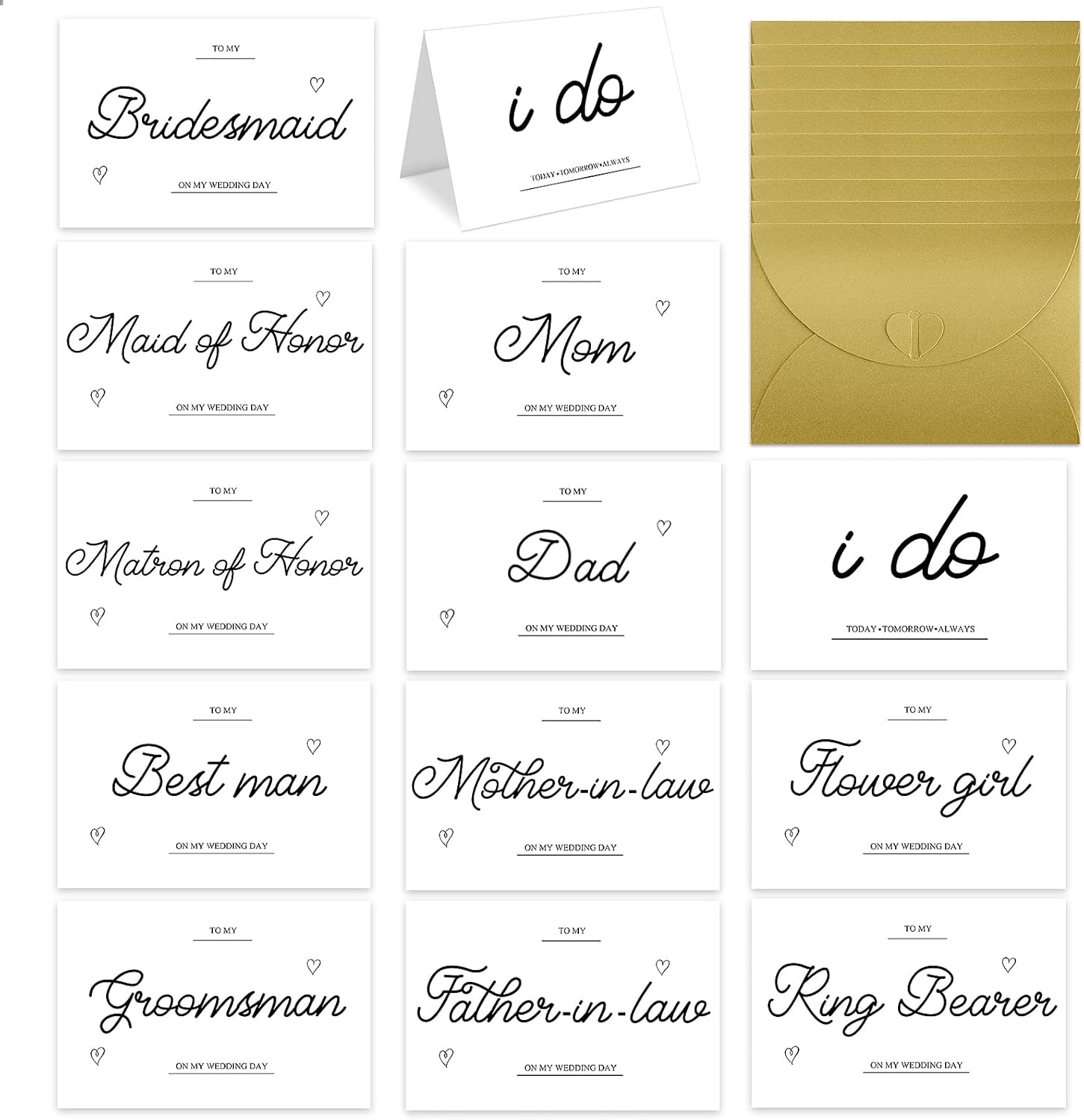 Spakon 26 Sets Wedding Party Thank You Cards Wedding Day