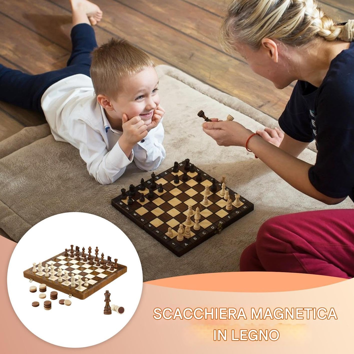 Scacchi Folding Design Set Scacchi Magnetico In Legno | Giocattoli Interattivi Attività Da Viaggio Per Tavolino Aula Viaggio In Auto Sala D Attesa Serata In Famiglia