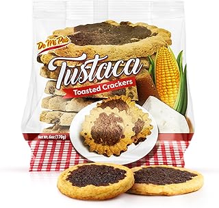 De Mi Pais Tustaca Toasted Crackers – Sweet and Savory Corn Crackers Made with Brown Sugar, Cheese, and Skim Milk; Traditional Honduran Snack for Anytime Enjoyment | 6 Oz | 1-Pack