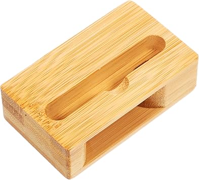 Gadpiparty Wooden Phone Amplifier Stand Universal Cell Phone Holder with Sound Amplifier Bamboo-Inspired Desktop Speaker Stand 3.93X2.36X1.18In
