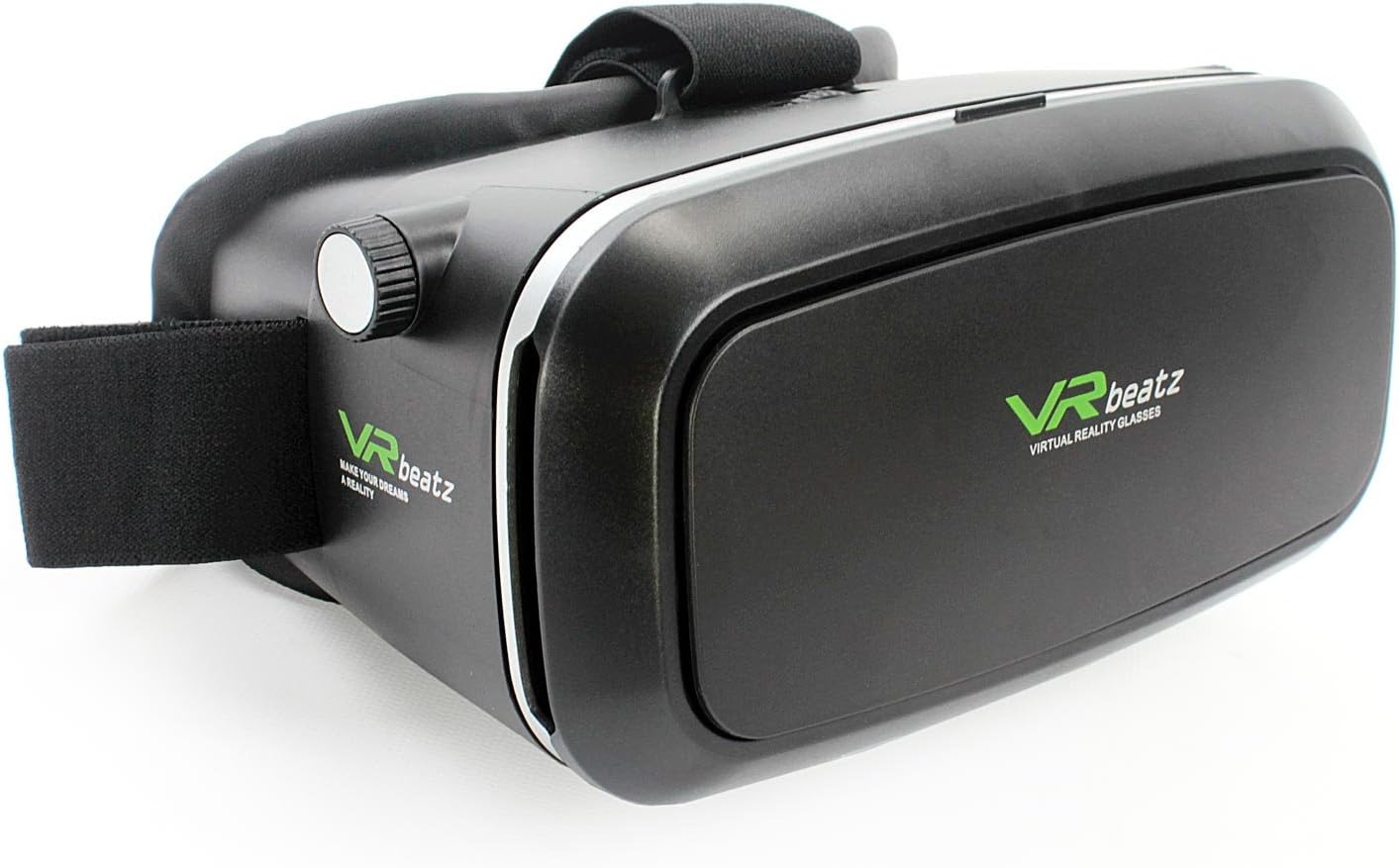 VR Headset Virtual Reality Goggles V2 by VR beatz - Deep Immersive Experience on 3D Movies & Games, Extra Ventilation, Light Weight & Comfortable, fits 4-6" iPhone Samsung Galaxy