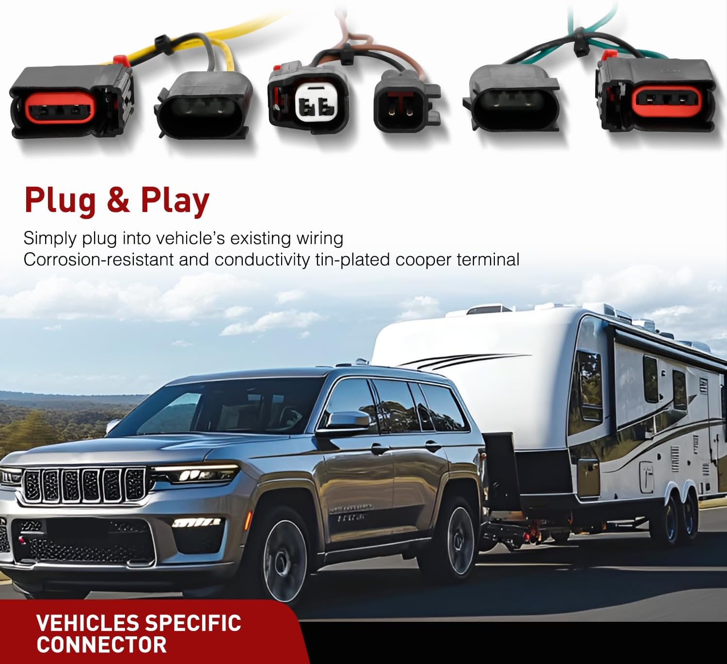 Nilight 4 Pin Trailer Wiring Harness Kit 56426 Vehicle Standard 4 Way Connector Custom for 2014 2015 2016 2017 2018 2019 2020 2021 Jeep Grand Cherokee 2022 Grand Cherokee WK Simple Fit Hitch