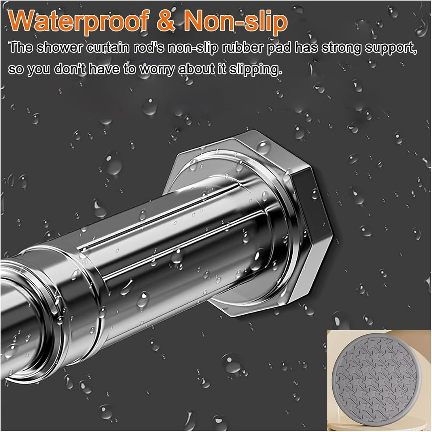 Closet Rod, Shower Curtain Rod, Heavy Duty Closet Clothes Rod for Hanging Clothes, Expandable Wardrobe Pole for Cloakroom/Shower/Balcony(0.7~1.2m (2.2ft-3.9ft))