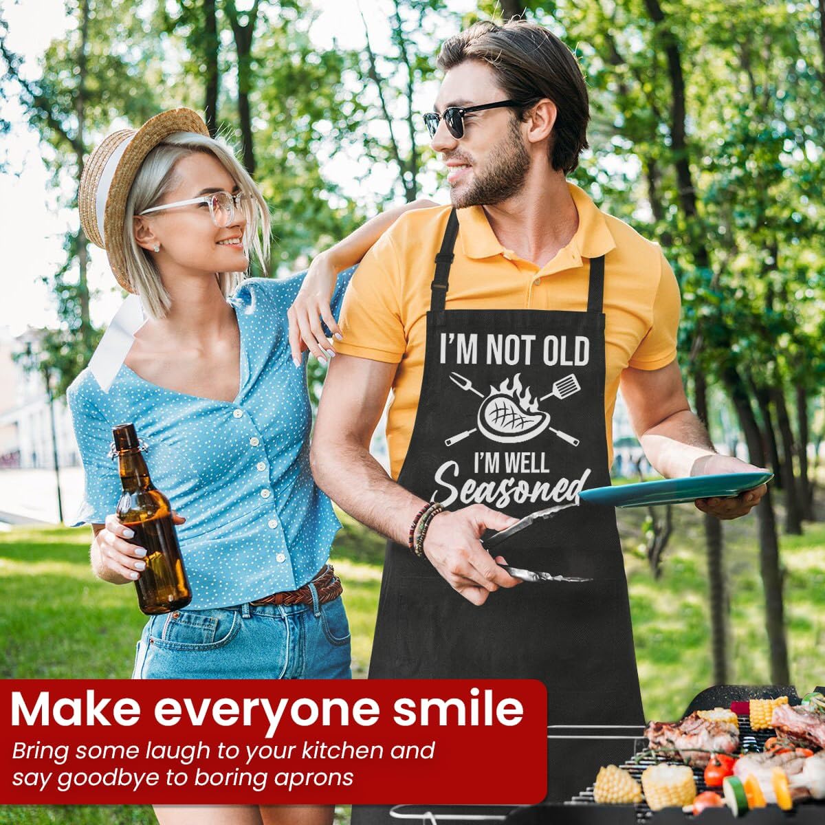 SANDJEST Funny Apron for Dad - Birthday Father’s Day Cooking Grilling Gifts for Mens - Image 6