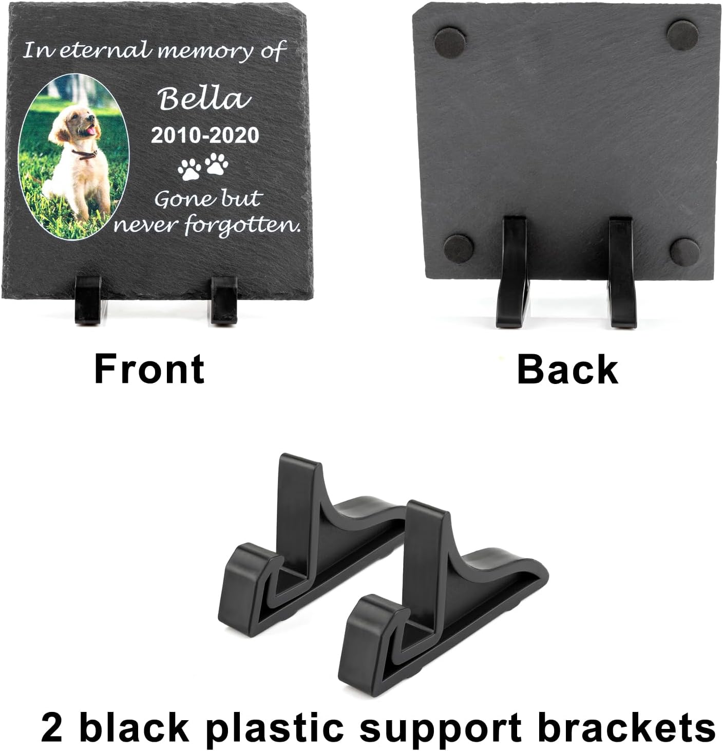 Muka Custom Pet Tombstone Limestone, Pet Memorial Stones with Photo, Pet Grave Marker in Memory of Pet, Dog, Cat, Bird-Rectangular-S