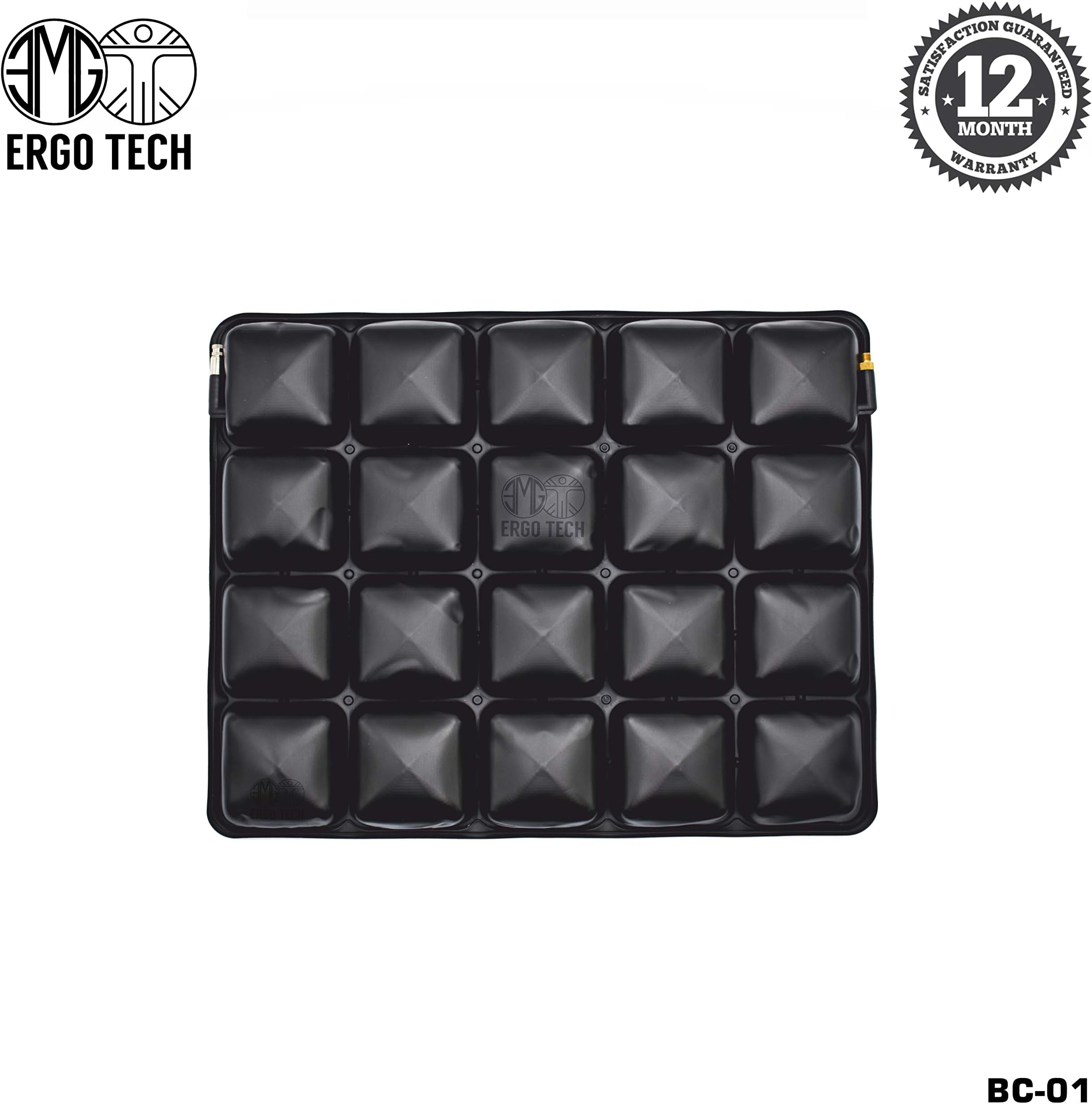 EMG ErgoTech TPU, Mesh Cover with Anti-Slip Bottom Air Seat Cushion for Home, Automotive and Wheelchair Seating Applications