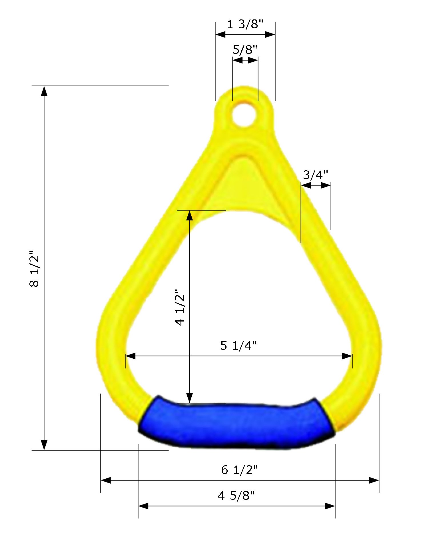 Playkids Trapeze Rings - Multi Colored Safe Grip Handles
