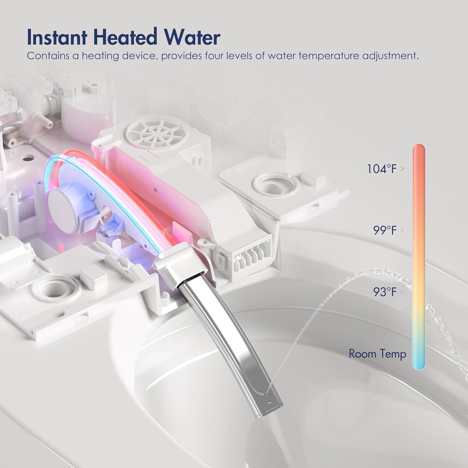Technical data diagram showing side, front, and top views of the Eridanus Smart Toilet with dimensions including 37 1/4 inches height, 19 inches depth, 16 1/2 inches seat height, 18 3/4 inches width, and a rough-in of 12 inches.