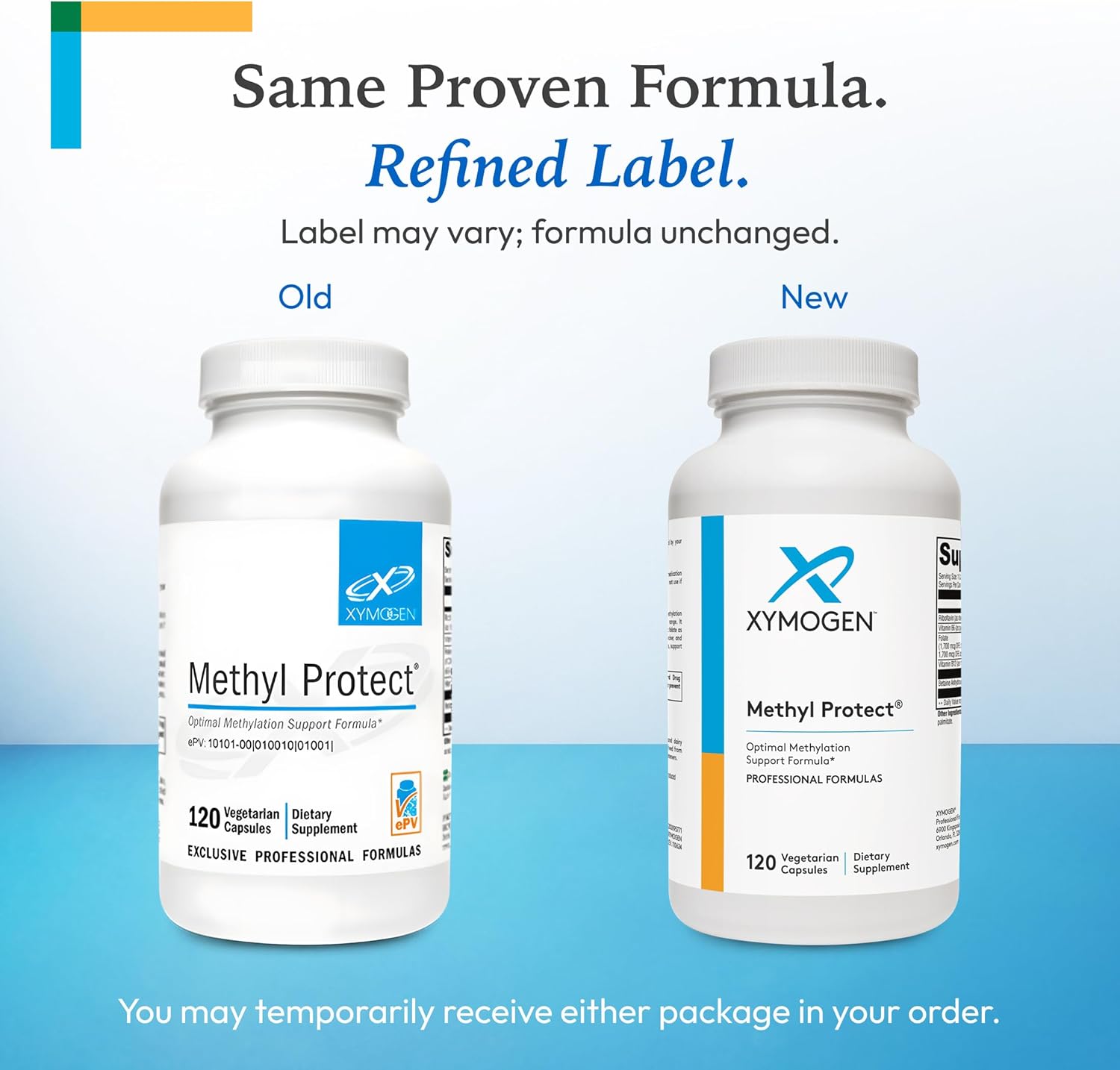 XYMOGEN Methyl Protect - 3,400 mcg 5-MTHF (5-Methyltetrahydrofolate) - Cardiovascular & Neurological Support - Activated Vitamin B Supplement - Vegetarian & gluten-free - 120 Capsules