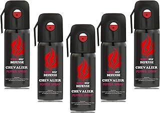 GA+ Presents Chevalier Self Defense Pepper Spray - 35 gm (Red) (Combo of 5)