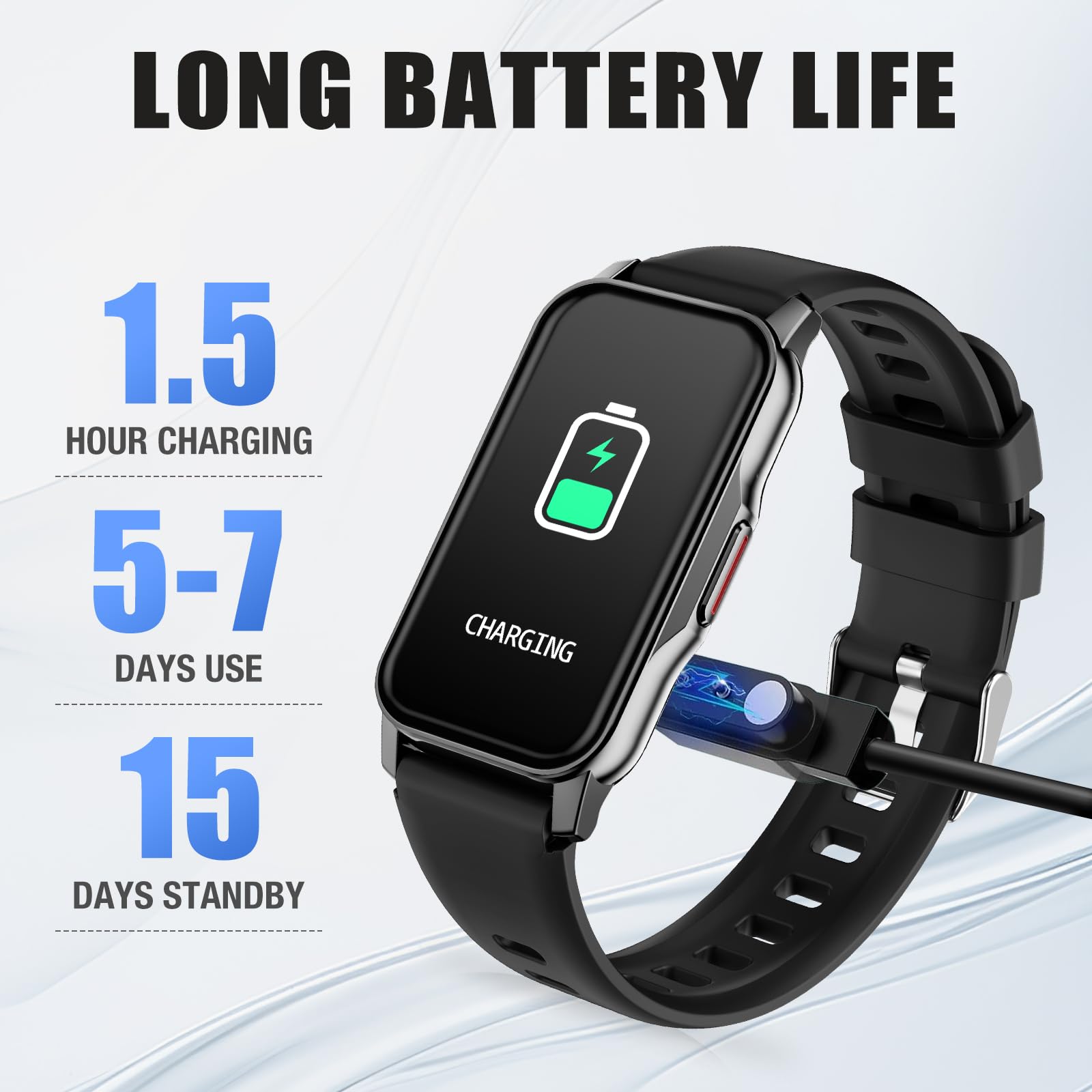 Moremore Fitness Tracker mit 24/7Herzfrequenz, Blutdruck, Schlaf-Tracking, Kalorien, Aktivitätstracker IP68 Wasserdicht Schritt-Tracker für Android iPhones Damen Herren