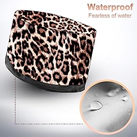 Heat Cap for Deep Conditioning, Ingeware Thermal Cap for Hair Steamer Cap for Natural Hair Portable Electric Heat Hair Spa Cap for Home Use Pattern (Leopard Print)