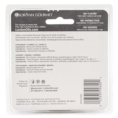 Miniatura 2 de LorAnn SS Traditional Tri-pack de 1 botella de dram (0.0125 fl oz - 0.1 fl oz - 1 cucharadita), aceite de canela, cereza y aceite de menta -