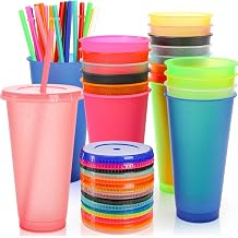 Tlence Kapakl  ve Pipetli 20 Par a Par lt l  Bardak, 24 oz Yeniden Kullan labilir Plastik Buzlu Kahve Fincan ,  effaf So uk Su  i esi Seyahat Kupalar  Smoothie Sular  i in D kme, Partiler Do um