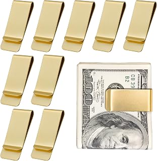 10Pcs Stainless Steel Money Clip Silver Slim