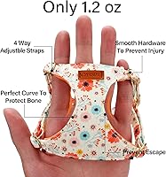 Vista 77 de CHEDE No Pull Floral Pattern Dog Harness - Lightweight and Soft, Adjustable Small Dog Harness Set with Leash, Suitable for Puppy to Medium-Sized Dog