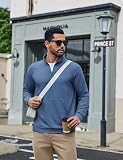PINSPARK Mens Quarter Zip Sweatshirt Lightweight Long – Wrinkle-resistant durable construction
