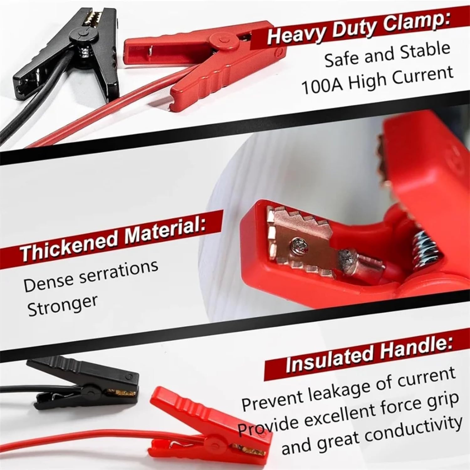 Jumper Cable Clamps for Milwaukee 18V Battery Jumper Starter, Silicone Wire 6FT Cable, High Temperature Resistance for Mid-Size Cars Light Trucks Car Jump Starting Using Tool (no Battery)