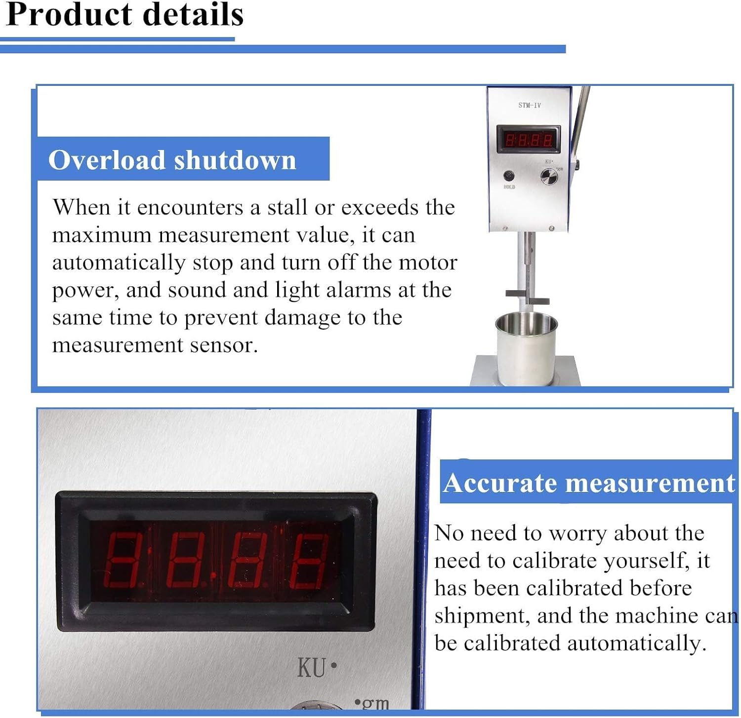 Rotary Viscometer Viscosity Tester Digital Viscometer Paint Viscosity Meter Tester Temp Display Viscosity Meter Tester LCD Digital Display Rotating Viscometer