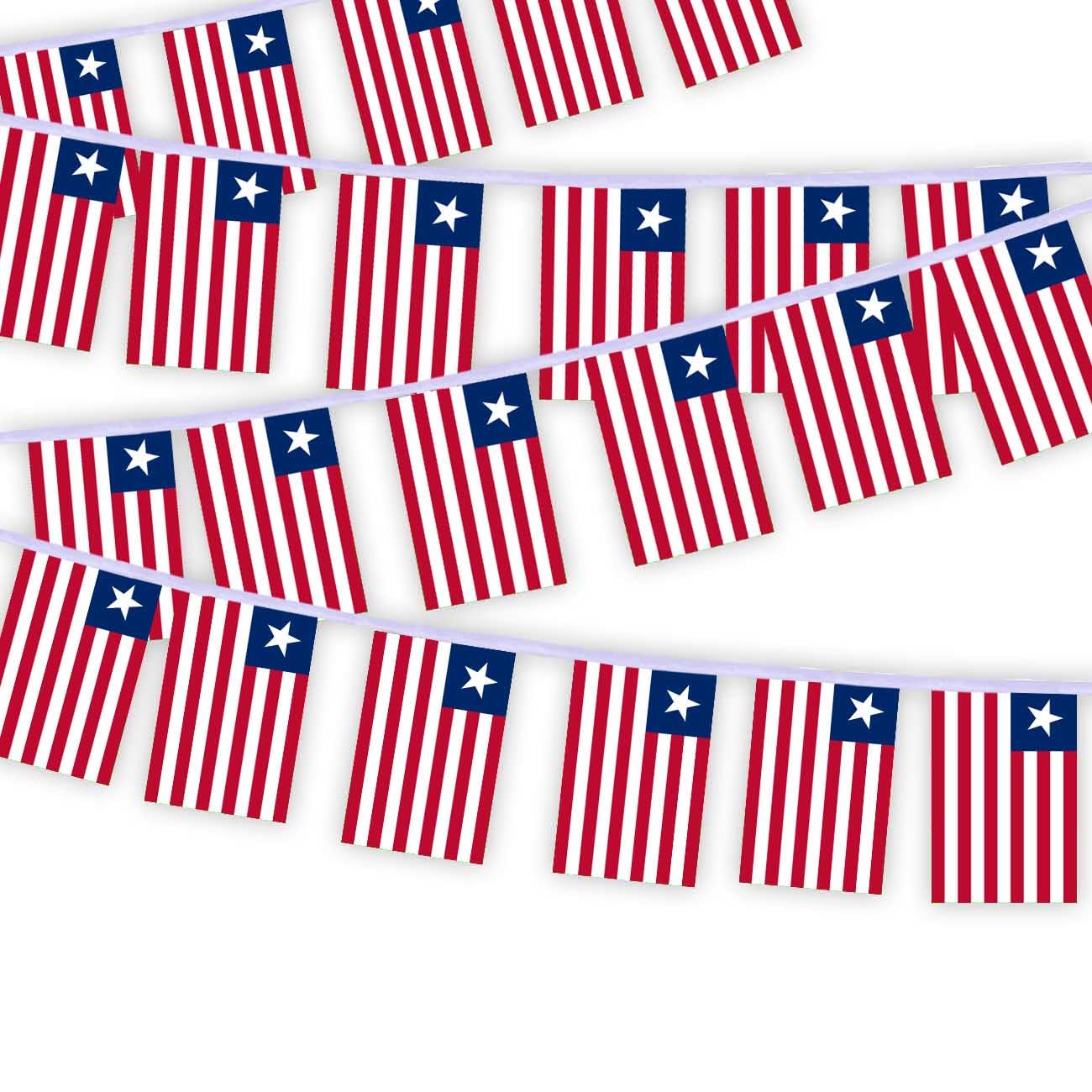 30 PCS Liberia Flag String,32 FT Liberian Decor Bunting,Decoration Banner for Outdoor Indoor Patio Yard Decor — image 1