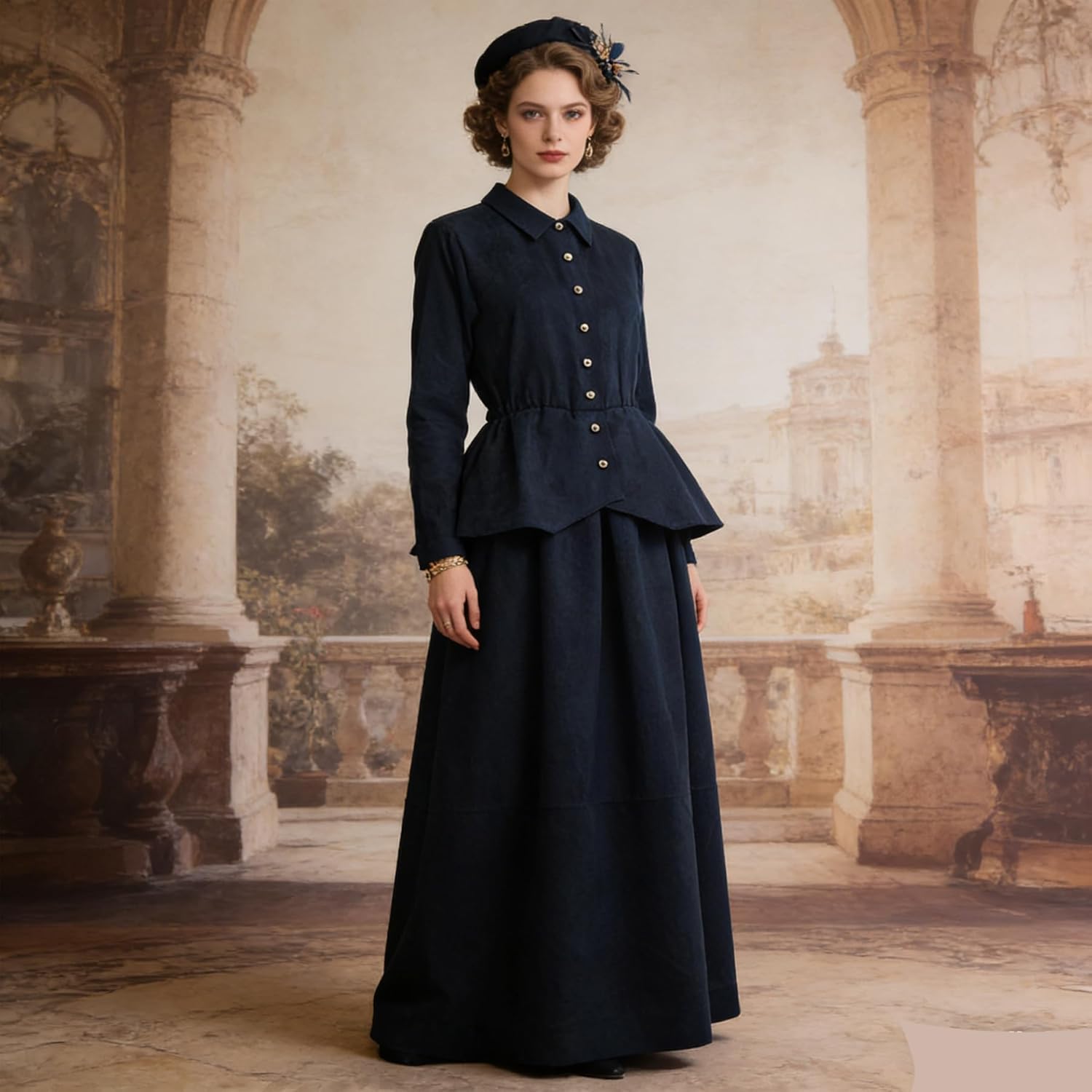 BPURB Victorian Civil War Dress for Women Renaissance Costume