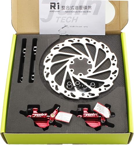 Miniatura 8 de Juin Tech Juego de pinzas de freno de disco hidráulicas accionadas por cable R1, freno híbrido extra ligero para carreteraciclocrossgravabicicleta