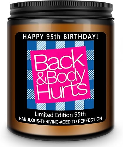 Homsolver 95th Birthday Gifts for Women Men, Happy 95th Birthday Decorations Candle Gift for Her Him, Funny 95 Years Old Ideas - Lavender Scented Candles